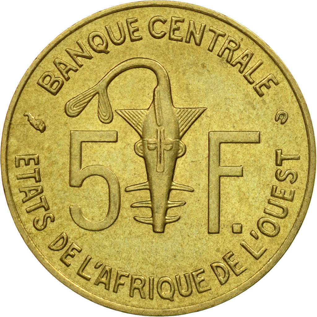 Coin, West African States, 5 Francs, 2002, Paris, AU(55-58)