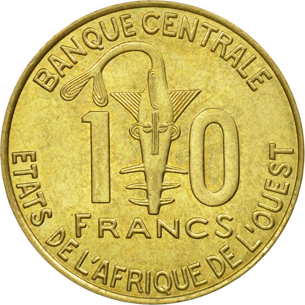 Coin, West African States, 10 Francs, 2010, Paris, EF(40-45), Aluminum-Bronze