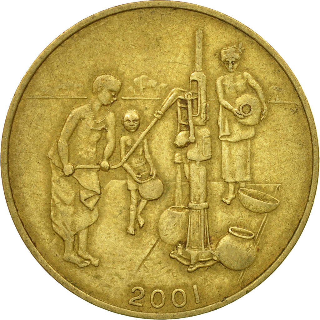 Coin, West African States, 10 Francs, 2001, Paris, EF(40-45), Aluminum-Bronze