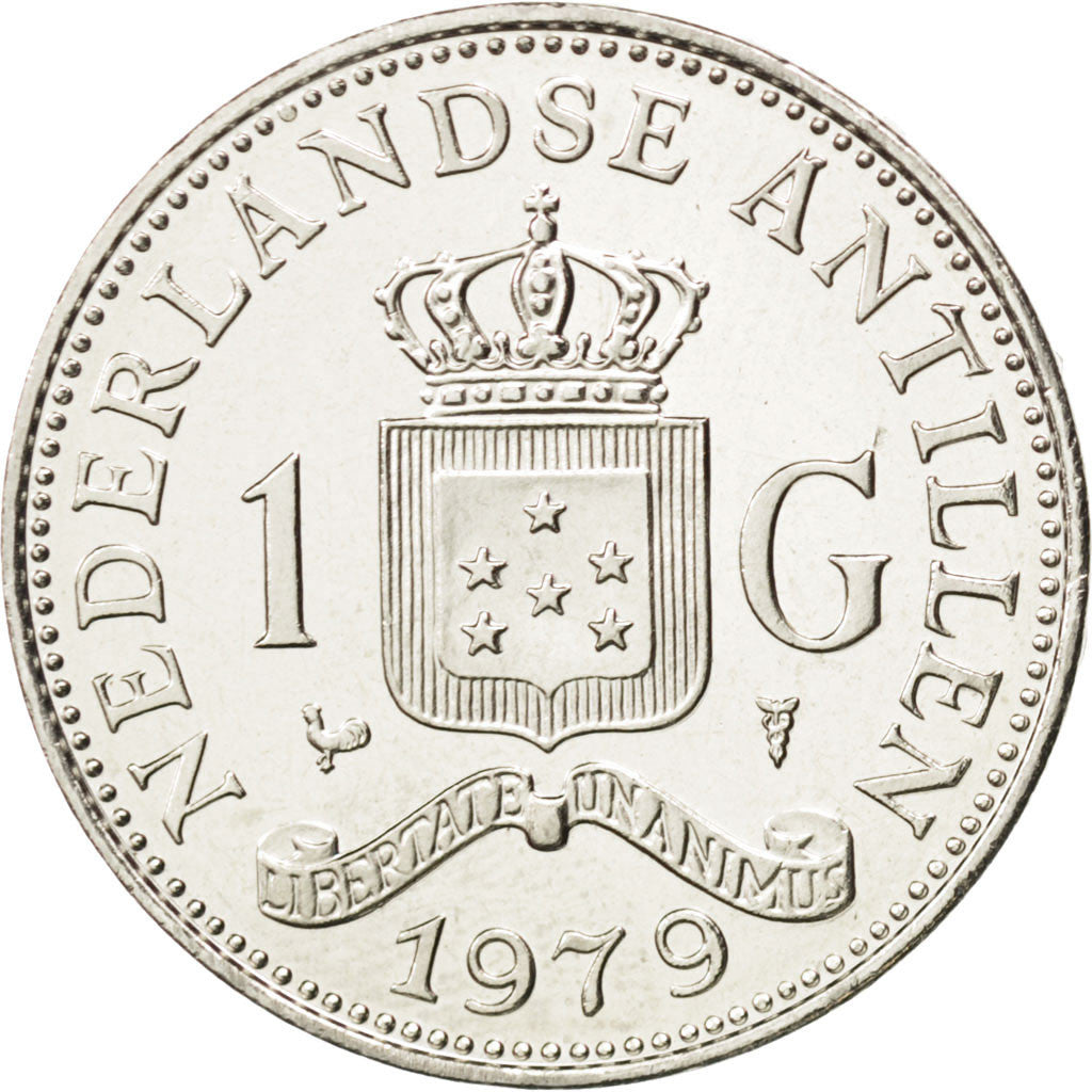 Coin, Netherlands Antilles, Juliana, Gulden, 1979, MS(65-70), Nickel, KM:12
