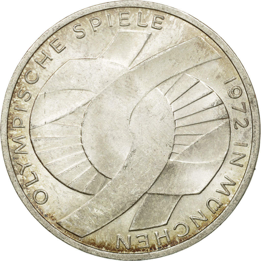 Münze, Bundesrepublik Deutschland, 10 Mark, 1972, Stuttgart, SS, Silber, KM:131