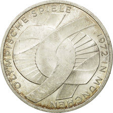 Coin, GERMANY - FEDERAL REPUBLIC, 10 Mark, 1972, Stuttgart, EF(40-45), Silver