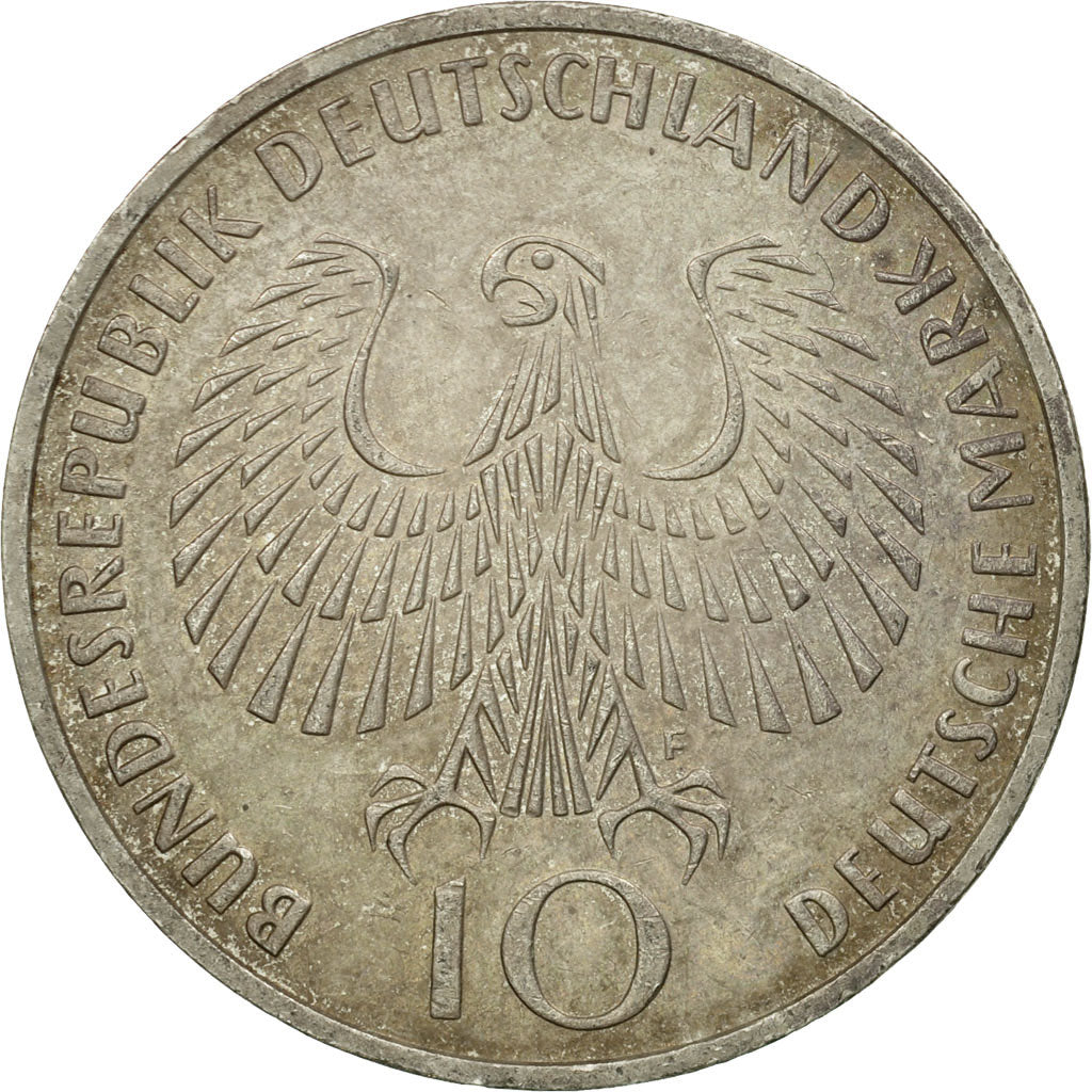 Moneta, GERMANIA - REPUBBLICA FEDERALE, 10 Mark, 1972, Stuttgart, BB, Argento