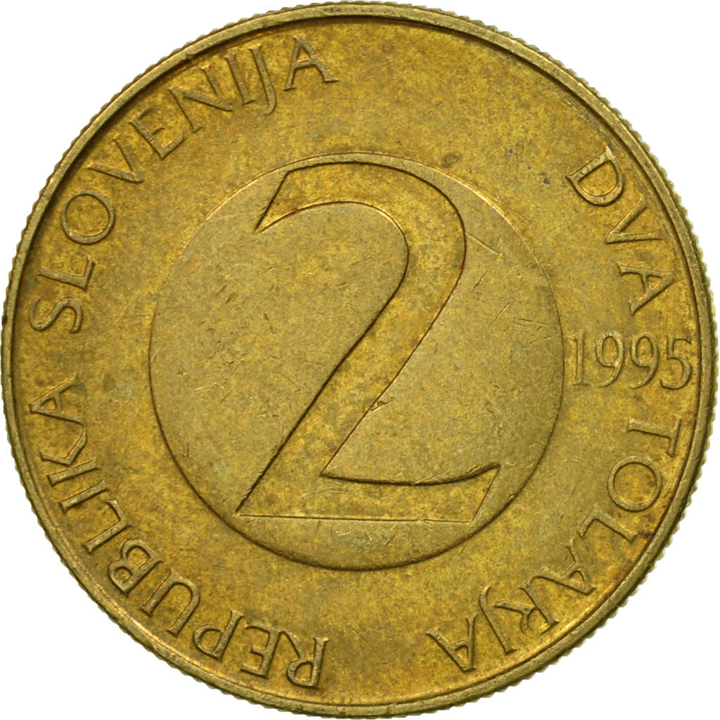 Coin, Slovenia, 2 Tolarja, 1995, EF(40-45), Nickel-brass, KM:5