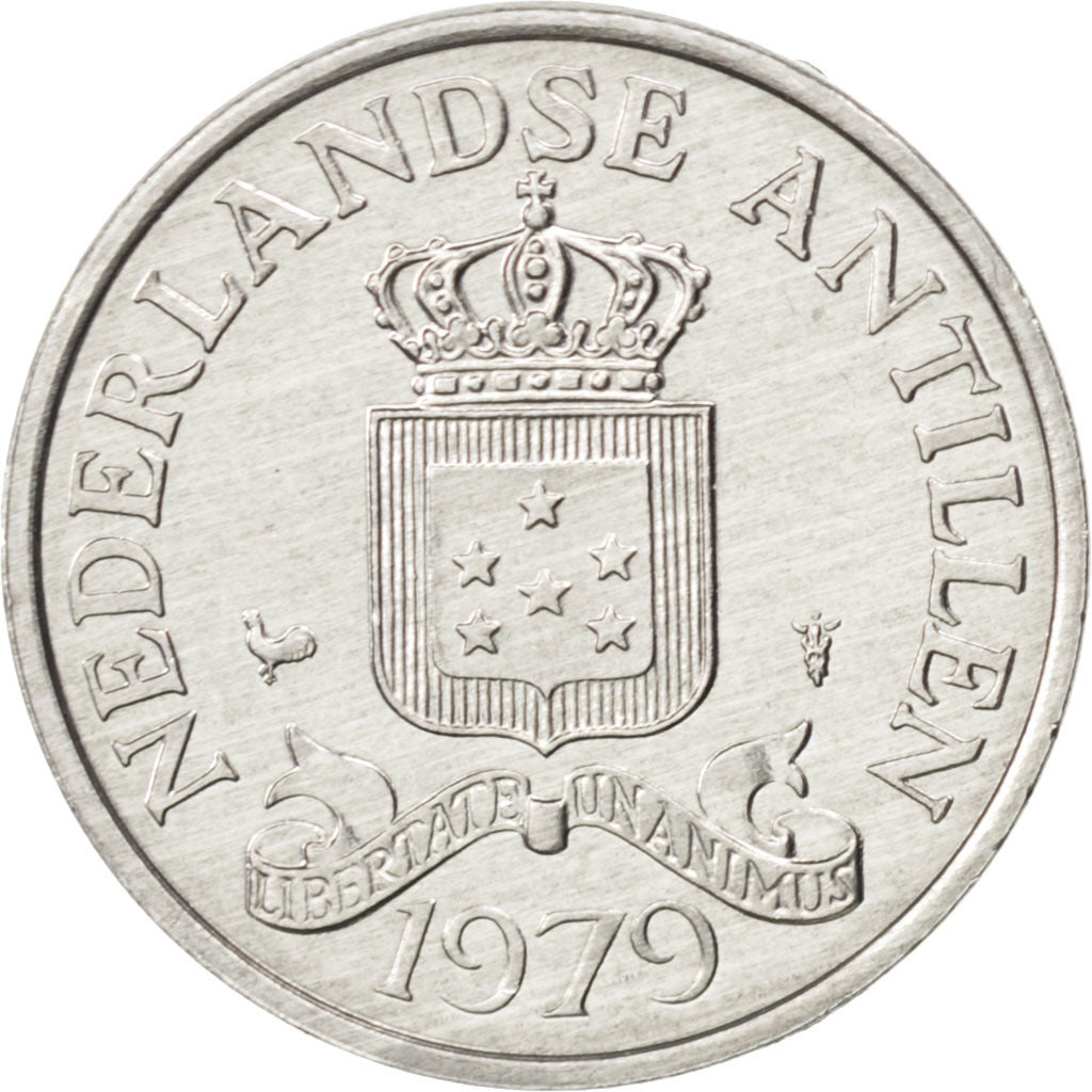 NETHERLANDS ANTILLES, 2-1/2 Cents, 1979, KM #9a, MS(65-70), Aluminum, 23.5, 1.21