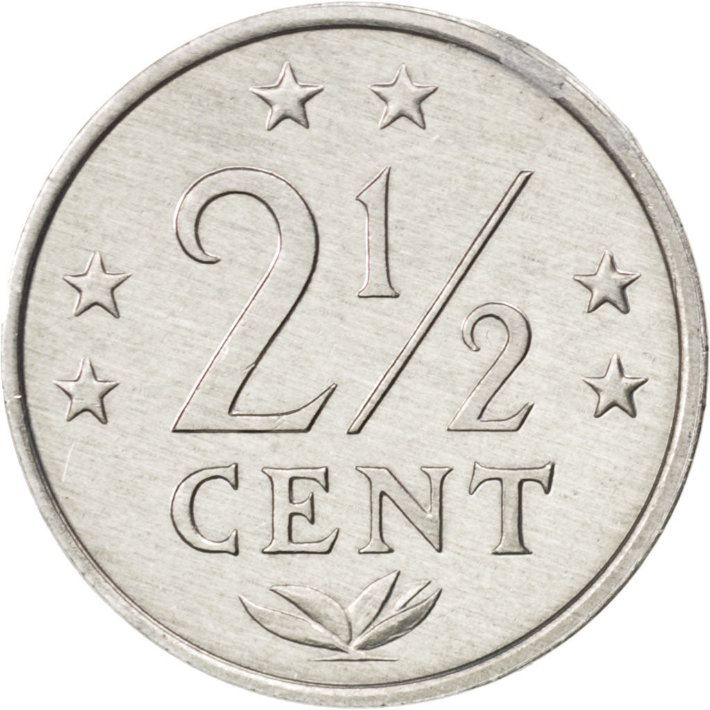 NETHERLANDS ANTILLES, 2-1/2 Cents, 1979, KM #9a, MS(65-70), Aluminum, 23.5, 1.21