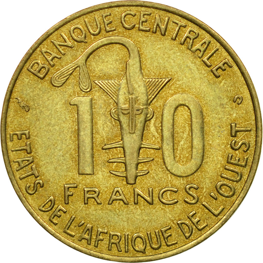 Monnaie, West African States, 10 Francs, 2001, Paris, TTB, Aluminum-Bronze