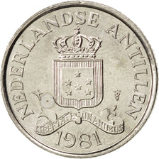 NETHERLANDS ANTILLES, 25 Cents, 1981, KM #11, MS(63), Nickel, 19, 3.43