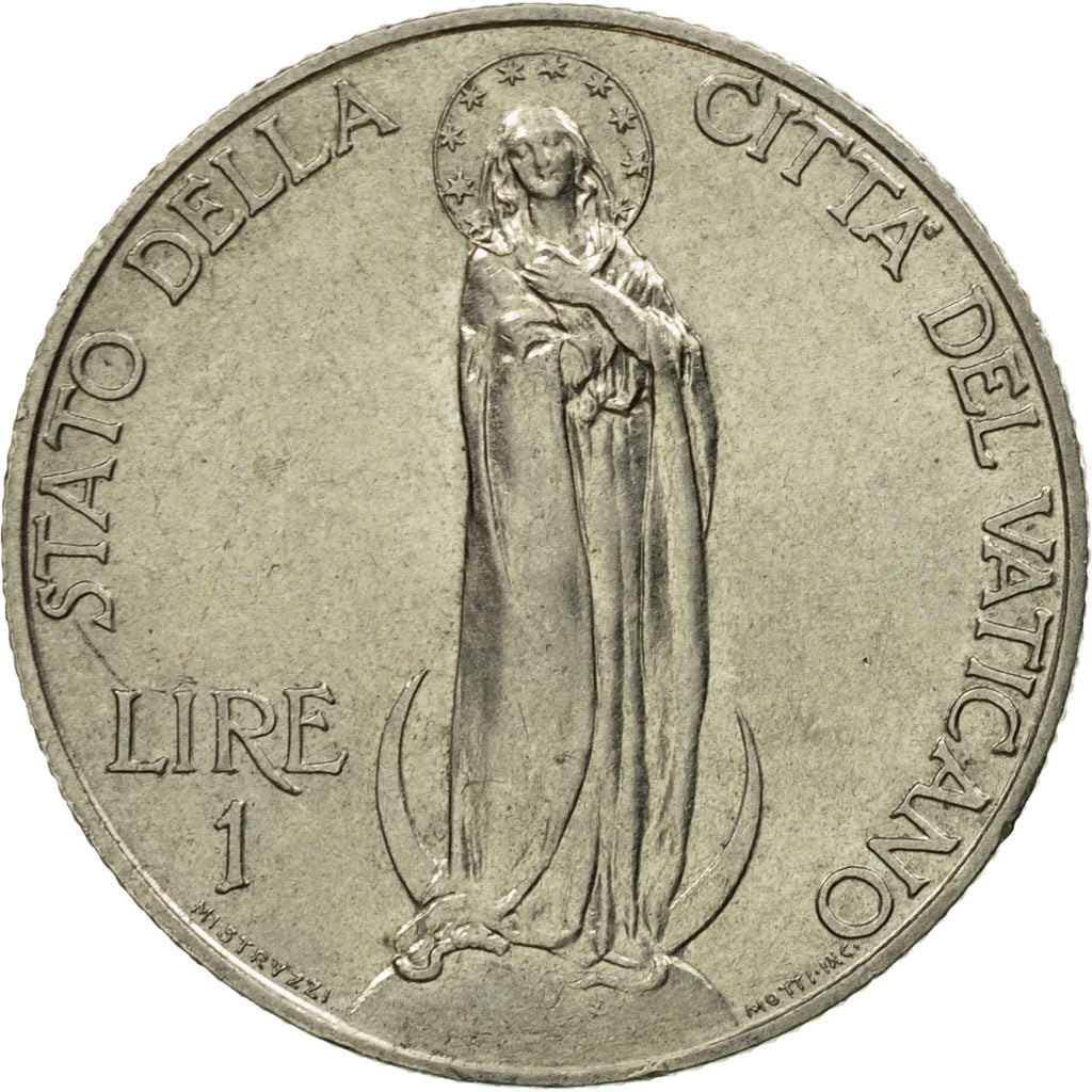 Coin, VATICAN CITY, Pius XI, Lira, 1934, Roma, AU(55-58), Nickel, KM:5