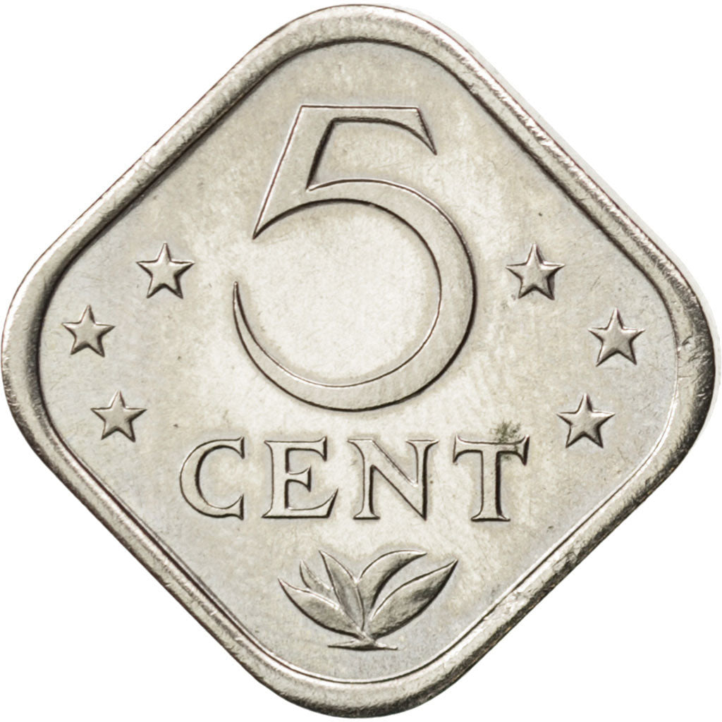 NETHERLANDS ANTILLES, 5 Cents, 1981, KM #13, MS(63), Copper-Nickel, 18.3, 4.51