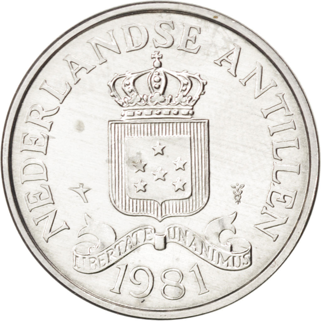 NETHERLANDS ANTILLES, 2-1/2 Cents, 1981, KM #9a, MS(63), Aluminum, 23.5, 1.16