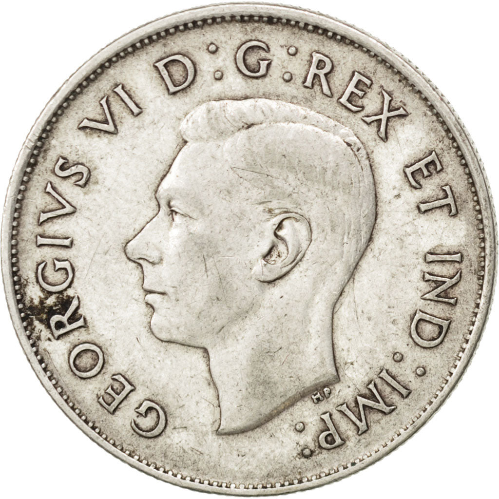 CANADA, 50 Cents, 1943, Royal Canadian Mint, KM #36, EF(40-45), Silver, 29.72,..