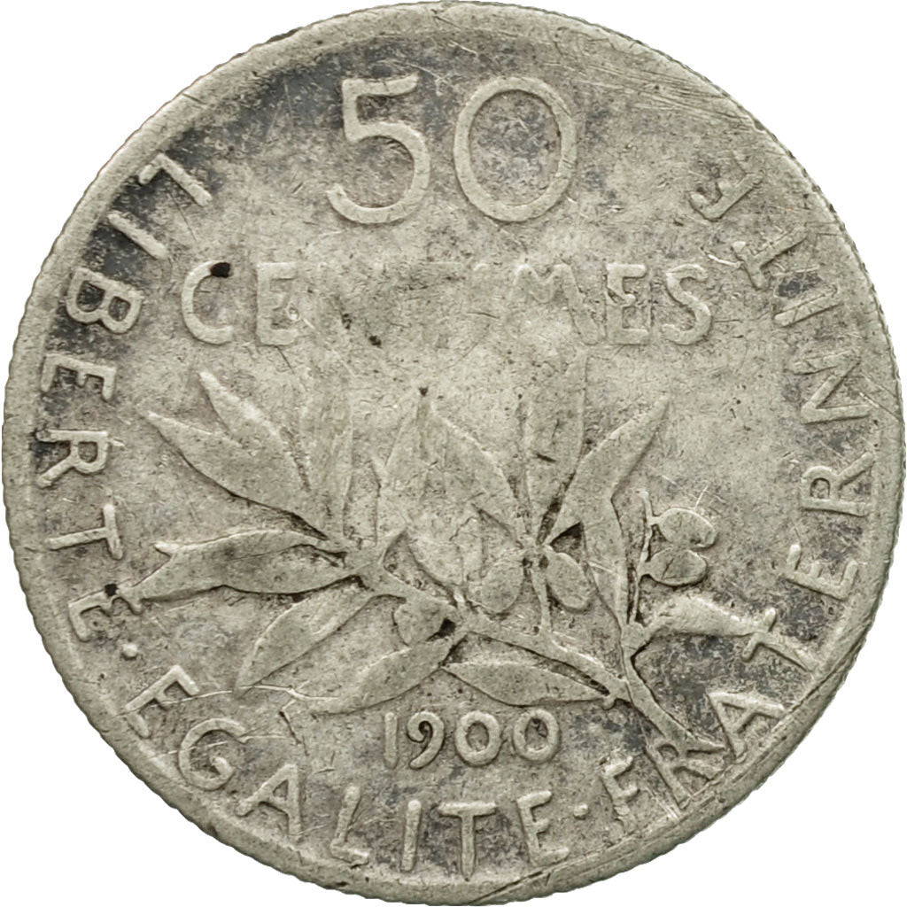 Monnaie, France, Semeuse, 50 Centimes, 1900, Paris, TB, Argent, Gadoury:420