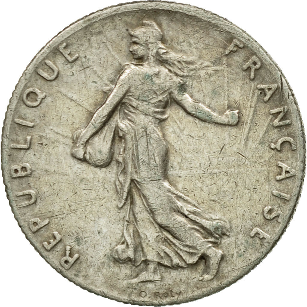 Moneta, Francia, Semeuse, 50 Centimes, 1919, Paris, MB+, Argento, KM:854