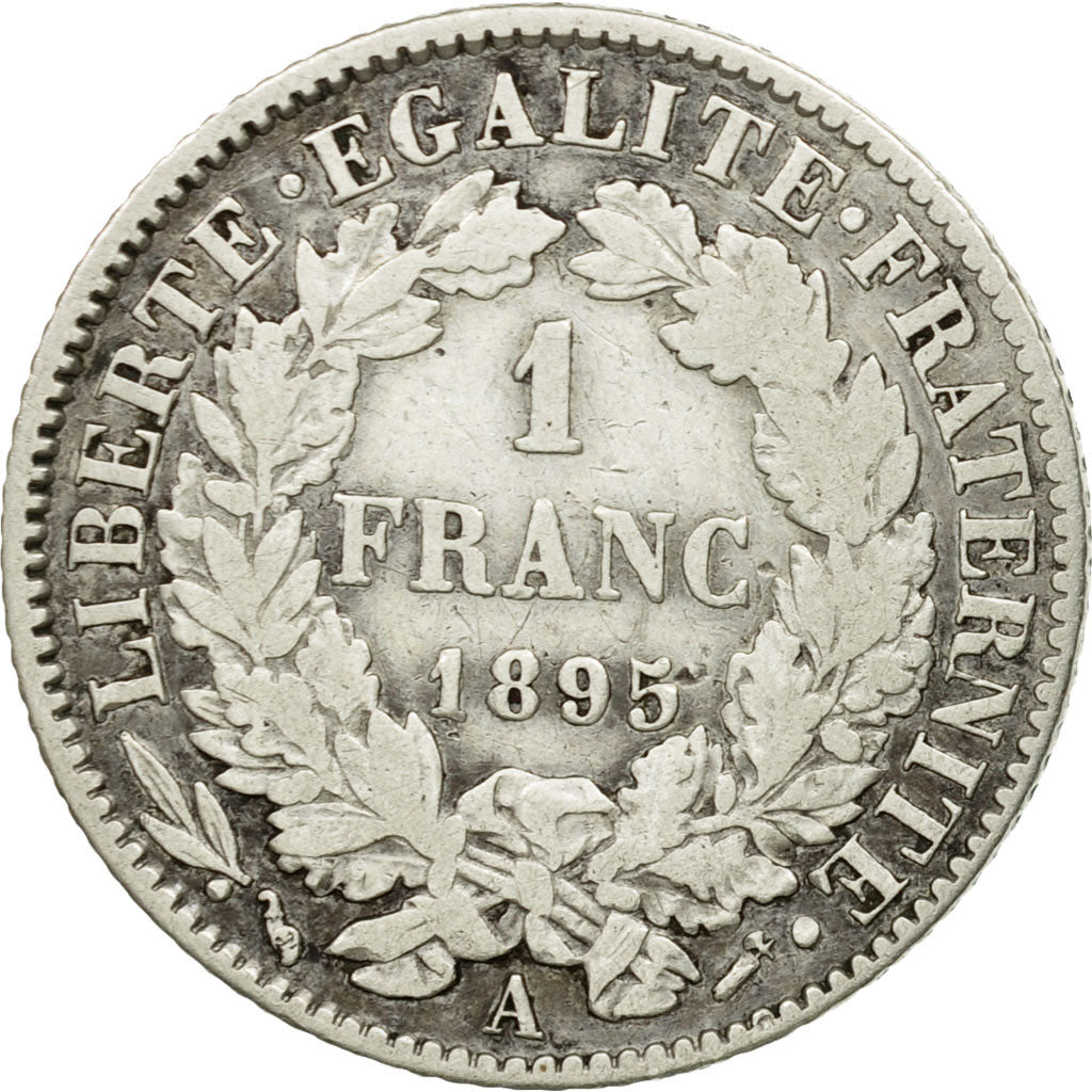 Coin, France, Cérès, Franc, 1895, Paris, VF(30-35), Silver, KM:822.1