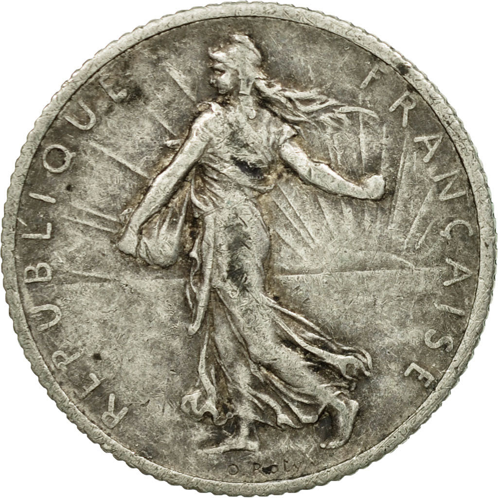 Monnaie, France, Semeuse, Franc, 1917, Paris, TB+, Argent, Gadoury:467, KM:844.1