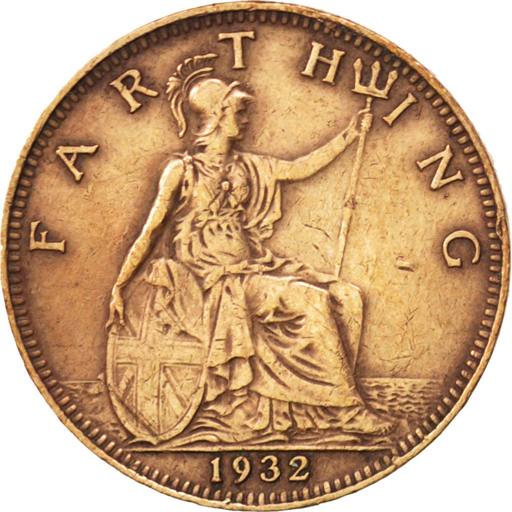 GREAT BRITAIN, Farthing, 1932, KM #825, EF(40-45), Bronze, 20, 2.84