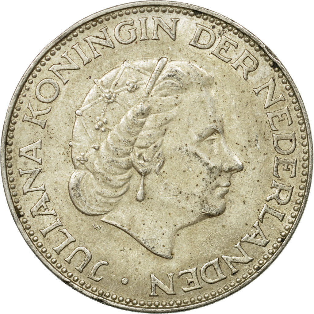Munten, Nederland, Juliana, 2-1/2 Gulden, 1963, ZF, Zilver, KM:185