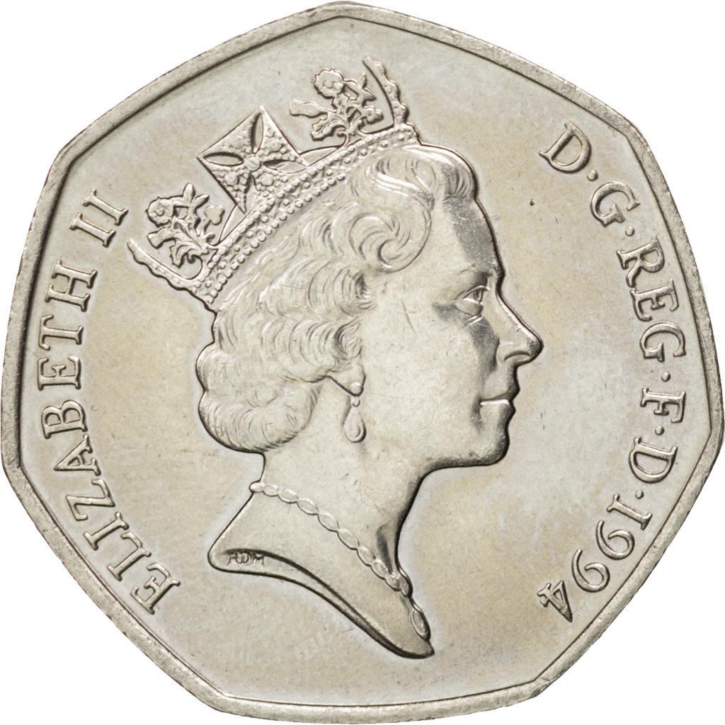 GREAT BRITAIN, 50 Pence, 1994, KM #966, MS(63), Copper-Nickel, 30, 13.35