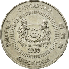 Coin, Singapore, 50 Cents, 1993, Singapore Mint, EF(40-45), Copper-nickel