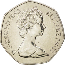 GREAT BRITAIN, 50 Pence, 1982, KM #932, MS(63), Copper-Nickel, 30, 13.67