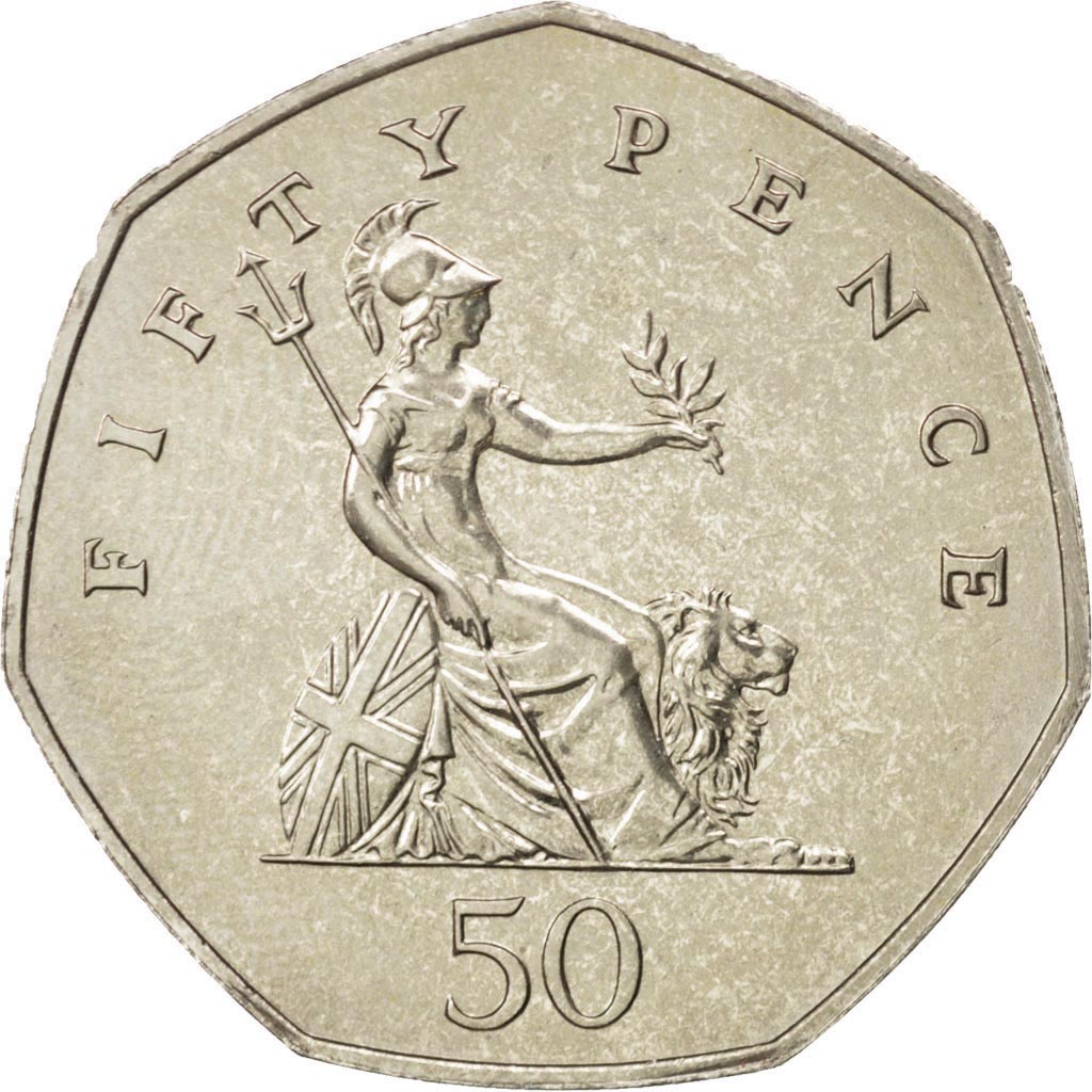 GREAT BRITAIN, 50 Pence, 1982, KM #932, MS(63), Copper-Nickel, 30, 13.67