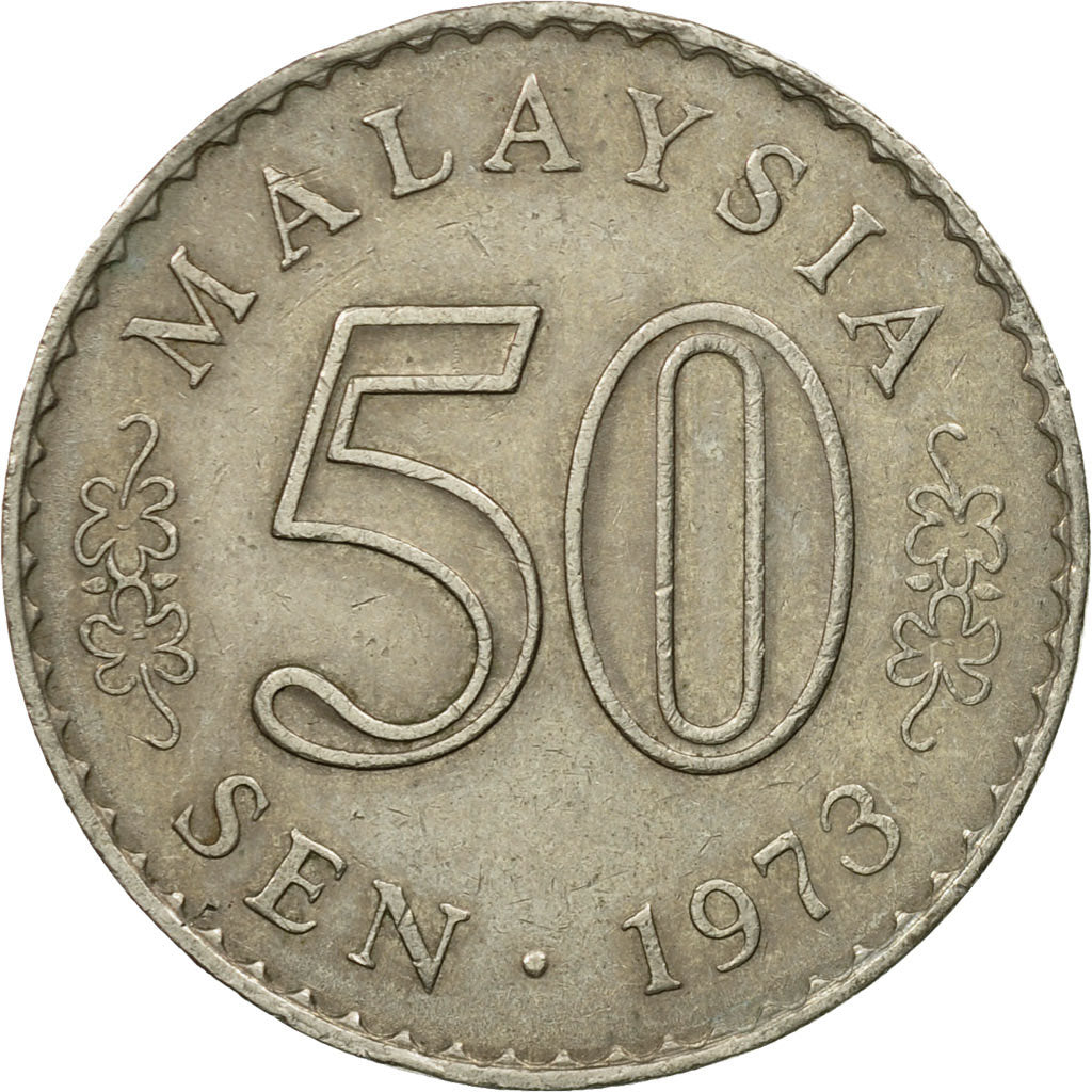 Coin, Malaysia, 50 Sen, 1973, Franklin Mint, EF(40-45), Copper-nickel, KM:5.3