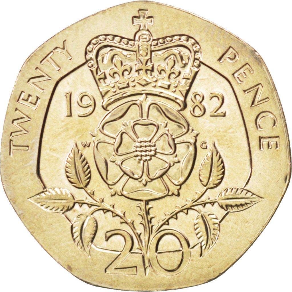 GREAT BRITAIN, 20 Pence, 1982, KM #931, MS(63), Copper-Nickel, 21.4, 5.02