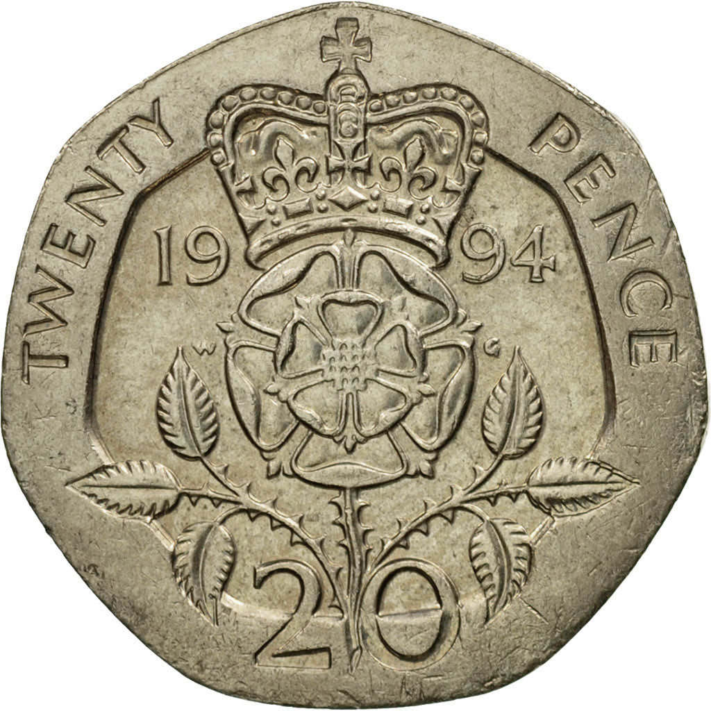Coin, Great Britain, Elizabeth II, 20 Pence, 1994, EF(40-45), Copper-nickel