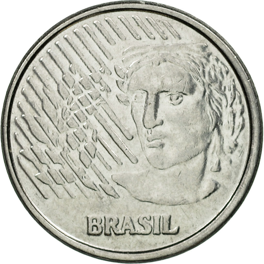Coin, Brazil, 5 Centavos, 1997, EF(40-45), Stainless Steel, KM:632