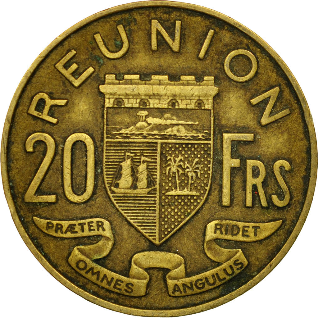 Coin, Réunion, 20 Francs, 1955, EF(40-45), Aluminum-Bronze, KM:11