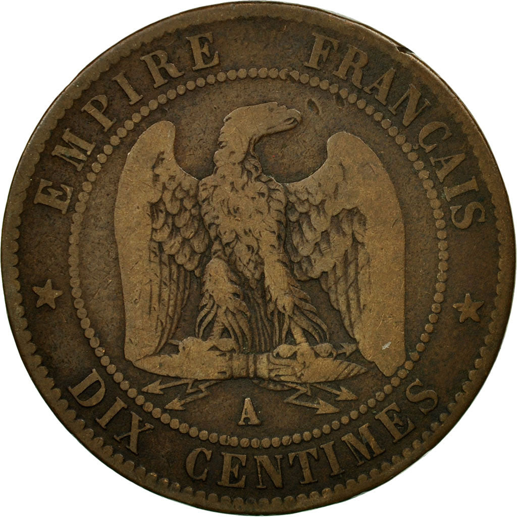 Moneta, Francia, Napoleon III, Napoléon III, 10 Centimes, 1856, Paris, MB