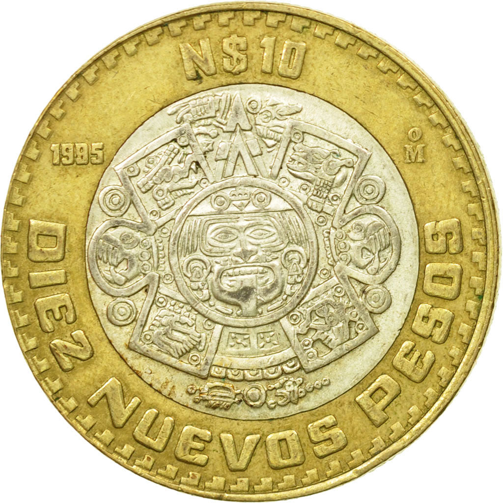 Monnaie, Mexique, 10 Nuevo Pesos, 1995, Mexico City, TTB, Bi-Metallic, KM:553