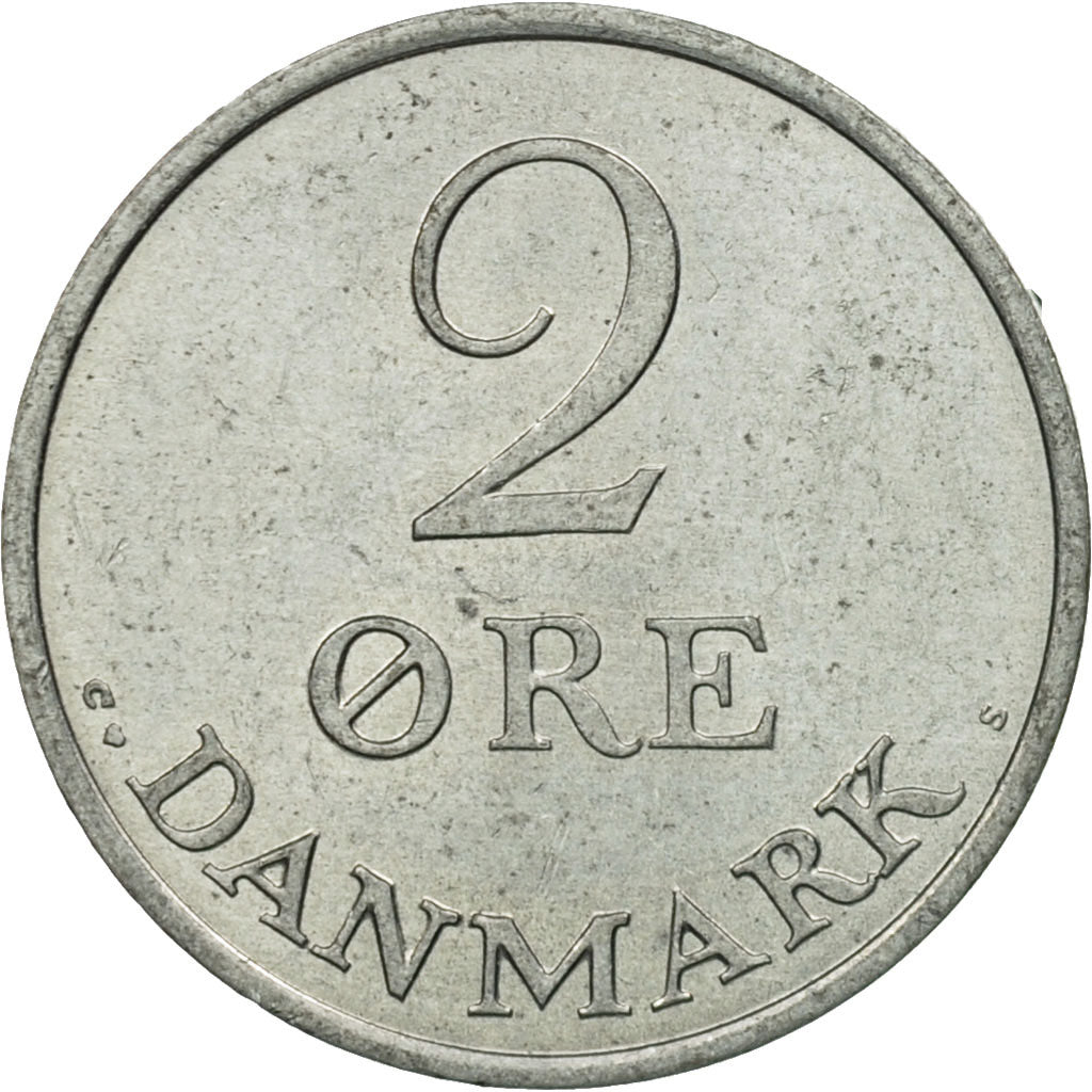Moneta, Danimarca, Frederik IX, 2 Öre, 1971, Copenhagen, BB, Zinco, KM:840.2