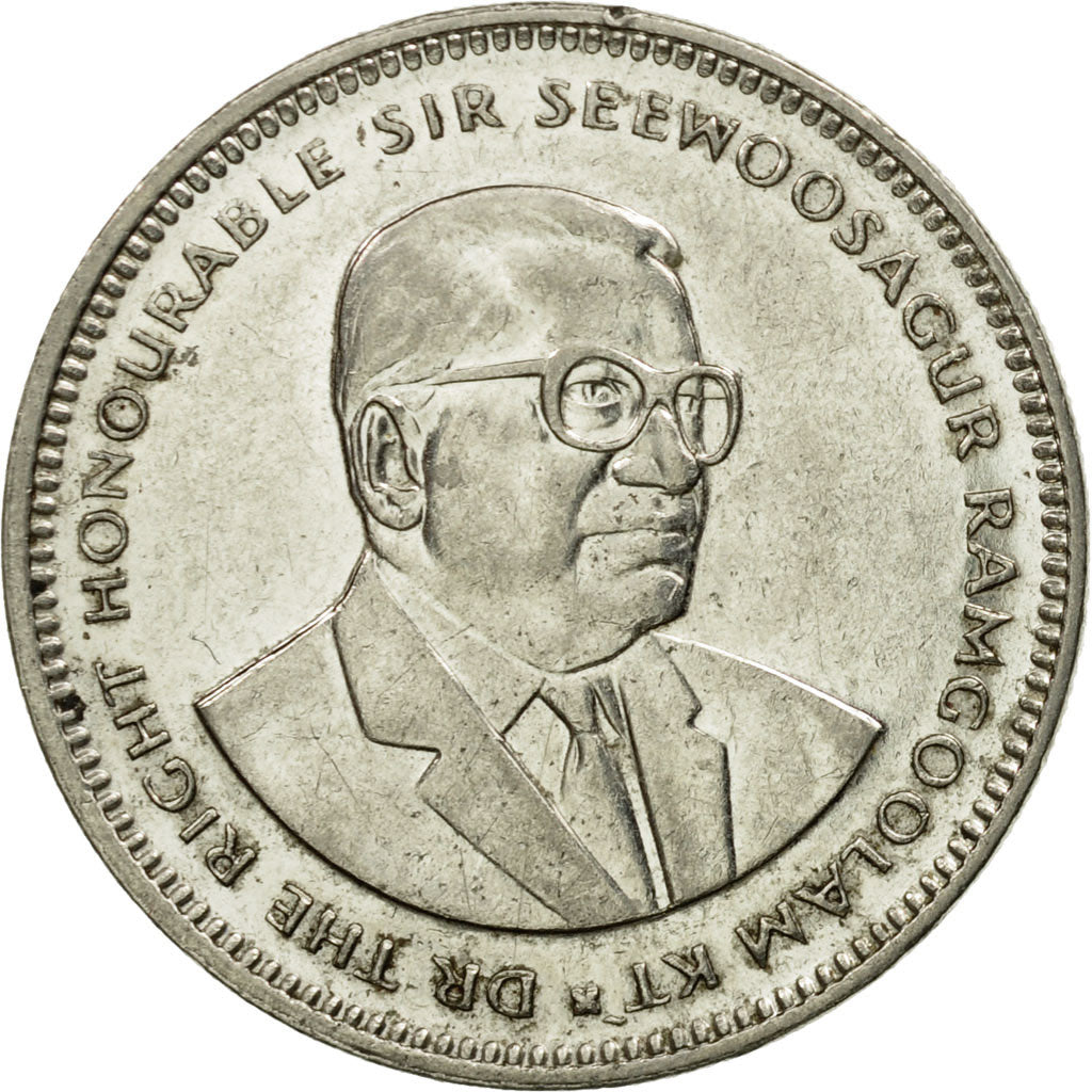 Coin, Mauritius, 1/2 Rupee, 1990, EF(40-45), Nickel plated steel, KM:54