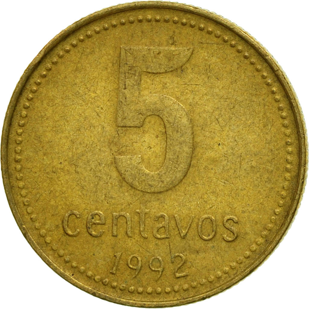 Coin, Argentina, 5 Centavos, 1992, EF(40-45), Aluminum-Bronze, KM:109