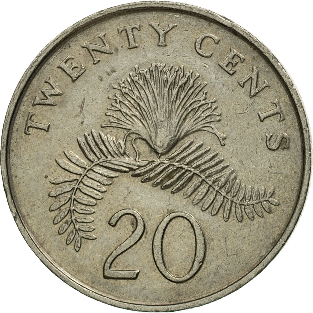 Münze, Singapur, 20 Cents, 1991, British Royal Mint, SS, Copper-nickel, KM:52