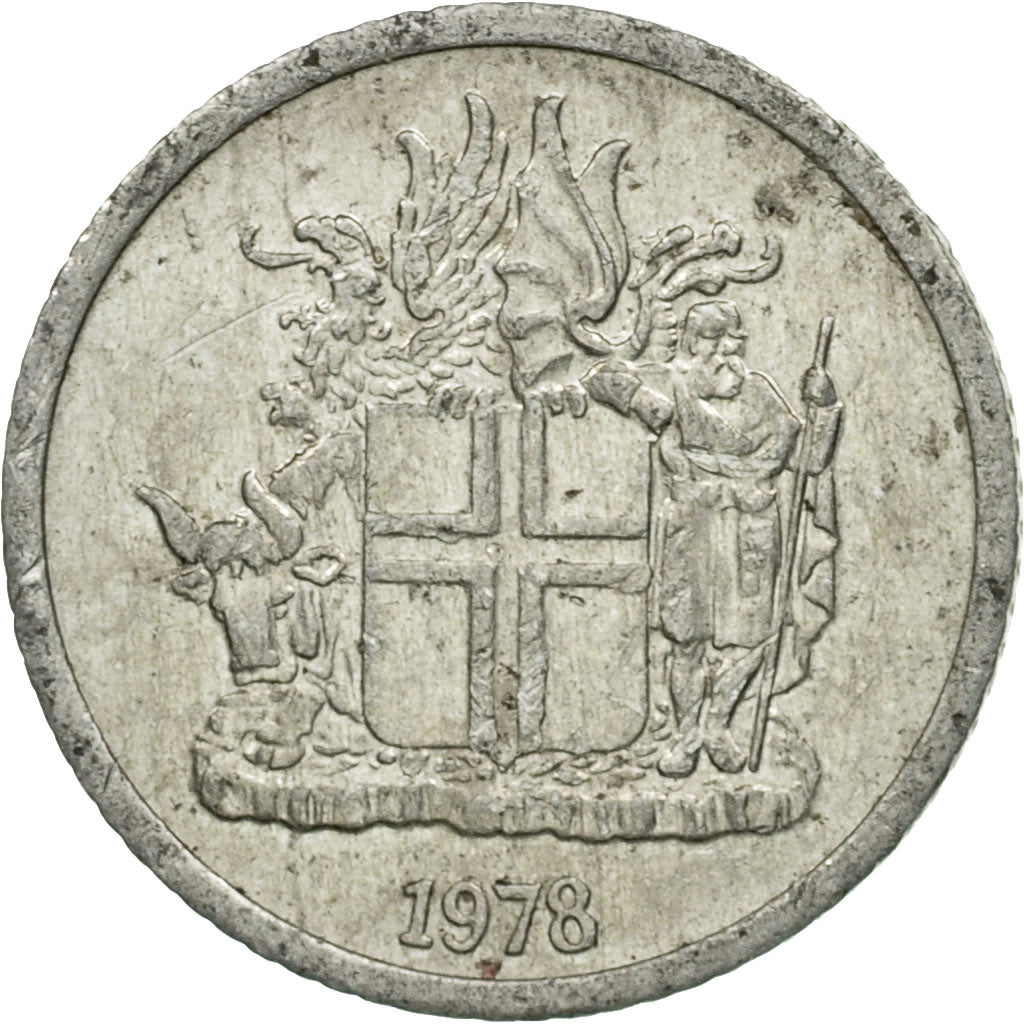 Coin, Iceland, Krona, 1978, EF(40-45), Aluminum, KM:23