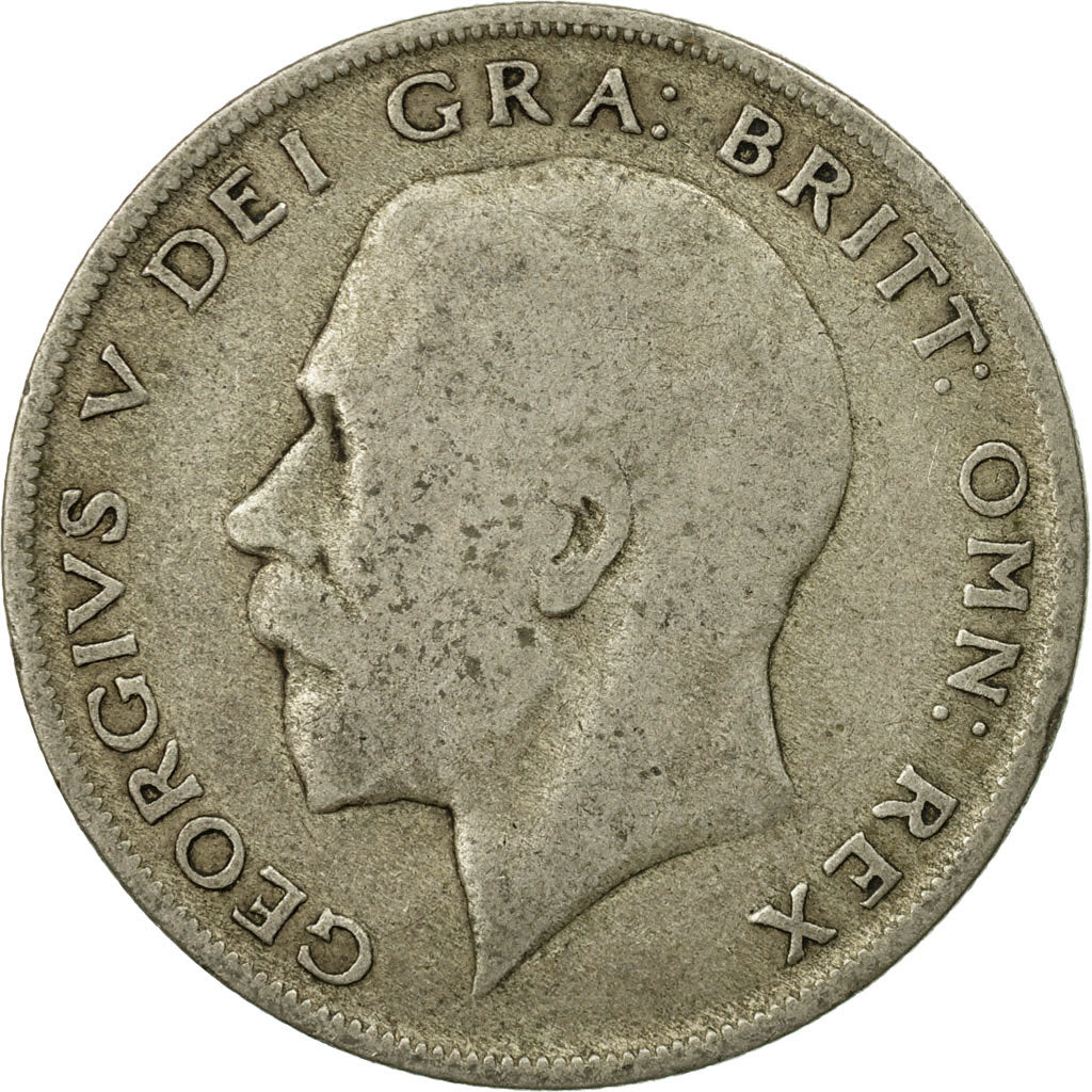 Coin, Great Britain, George V, 1/2 Crown, 1922, VF(20-25), Silver, KM:818.1a
