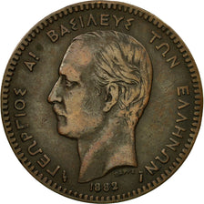 Coin, Greece, George I, 10 Lepta, 1882, VF(30-35), Copper, KM:55
