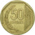 Moneda, Perú, 50 Centimos, 2001, Lima, MBC, Cobre - níquel - cinc, KM:307.4