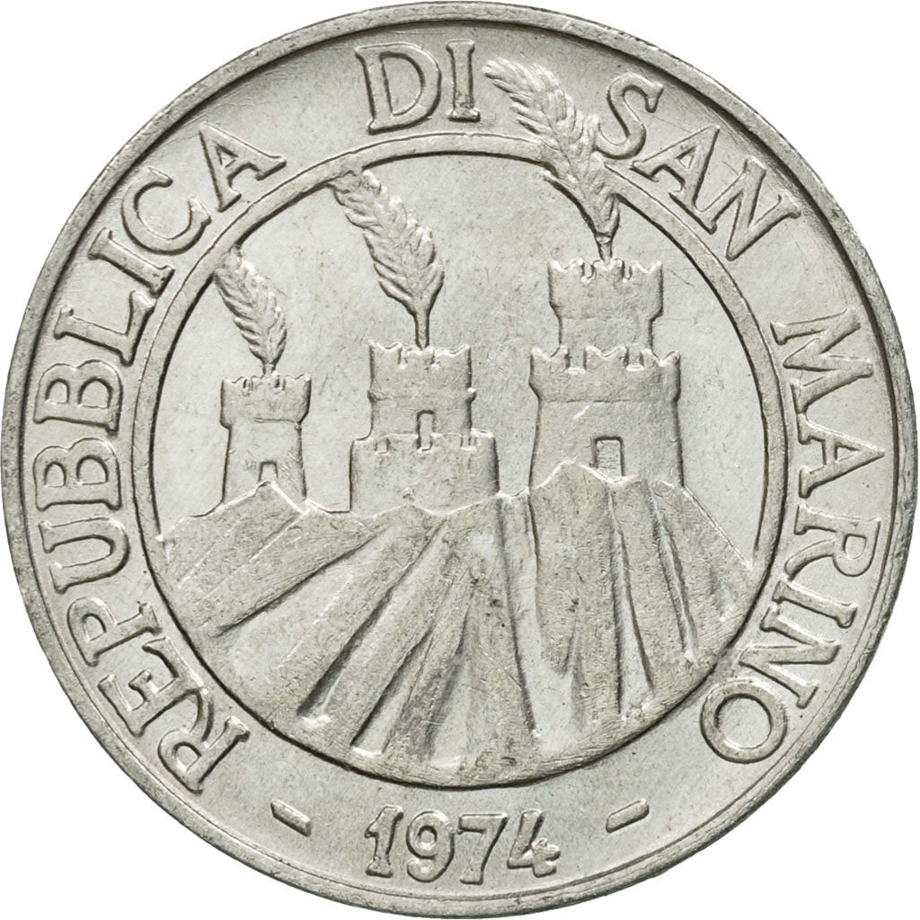 Monnaie, San Marino, 10 Lire, 1974, Rome, TTB, Aluminium, KM:33