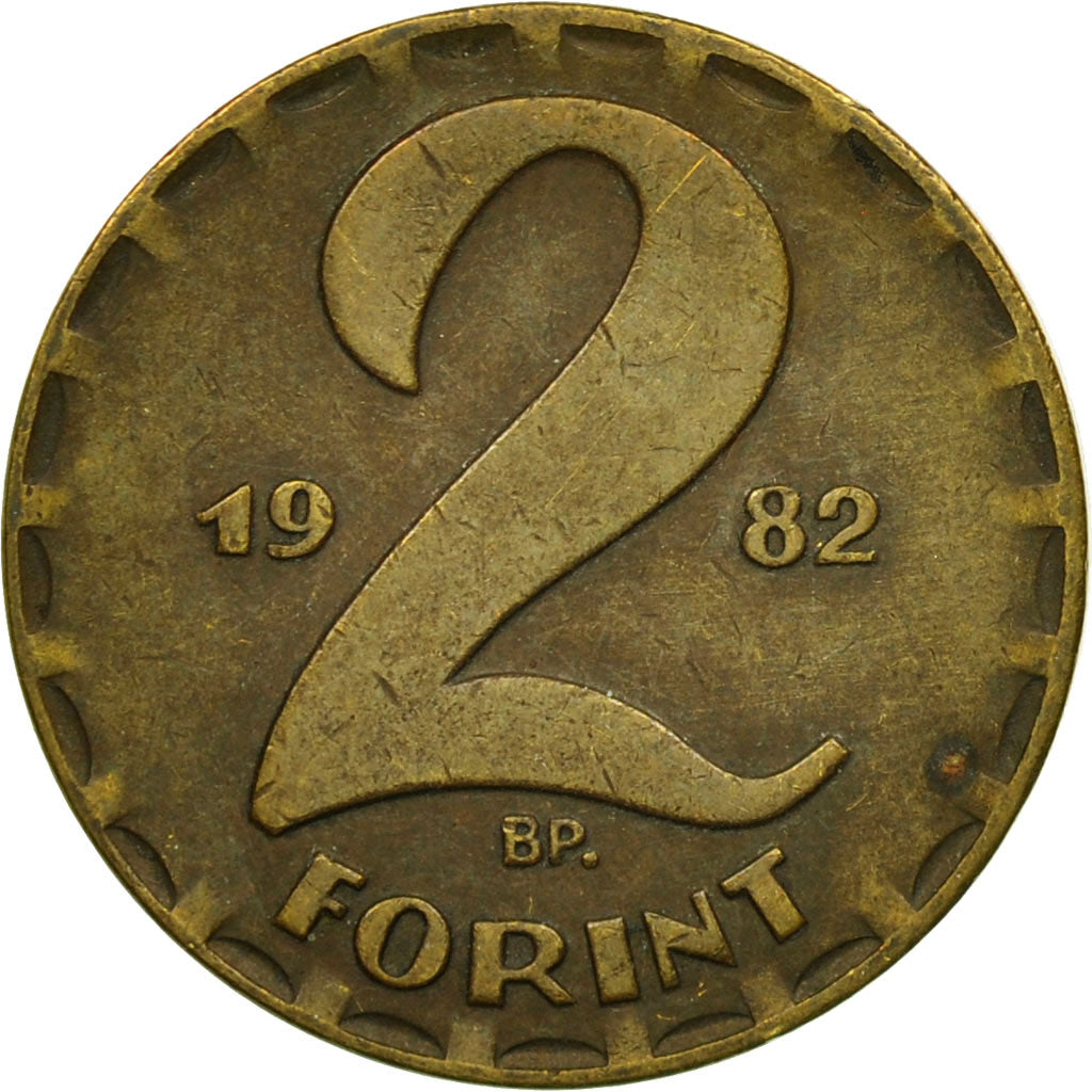 Coin, Hungary, 2 Forint, 1982, EF(40-45), Brass, KM:591