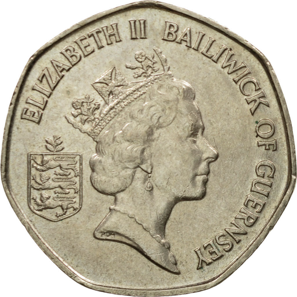 Coin, Guernsey, Elizabeth II, 20 Pence, 1992, Heaton, EF(40-45), Copper-nickel