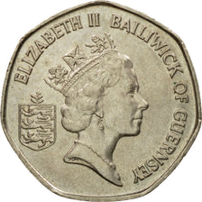 Coin, Guernsey, Elizabeth II, 20 Pence, 1992, Heaton, EF(40-45), Copper-nickel