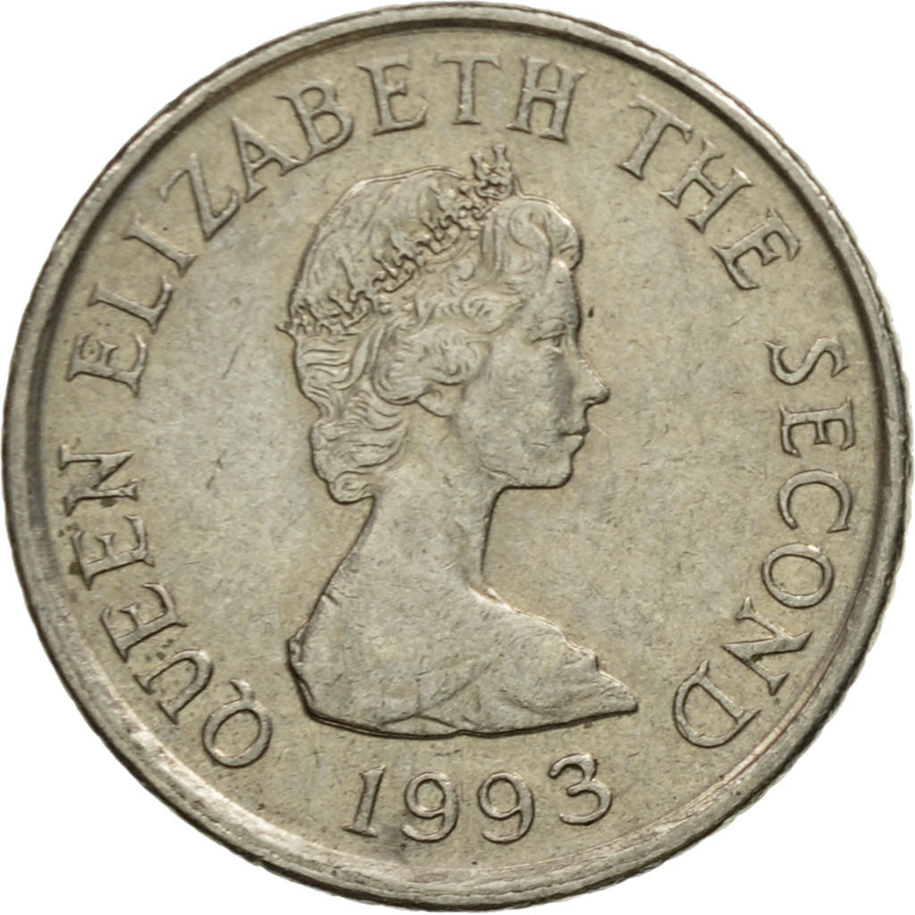 Coin, Jersey, Elizabeth II, 5 Pence, 1993, EF(40-45), Copper-nickel, KM:56.2