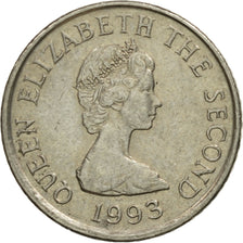 Coin, Jersey, Elizabeth II, 5 Pence, 1993, EF(40-45), Copper-nickel, KM:56.2