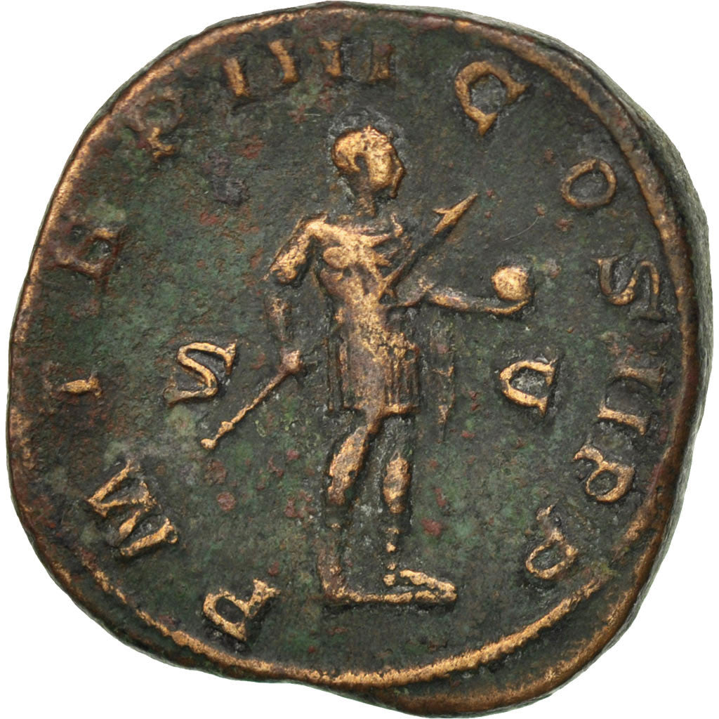 Coin, Gordian III, Sestertius, Rome, EF(40-45), Bronze, RIC:305a