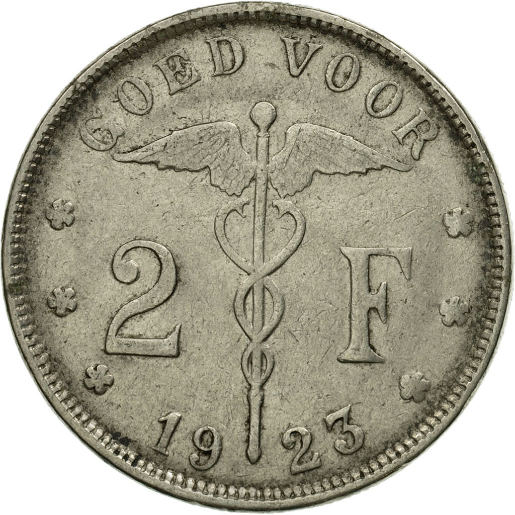 Moneda, Bélgica, 2 Francs, 2 Frank, 1923, MBC, Níquel, KM:92