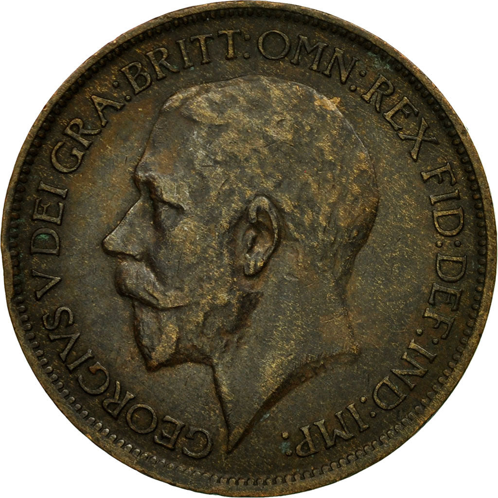 Moneda, Gran Bretaña, George V, Penny, 1918, BC+, Bronce, KM:810